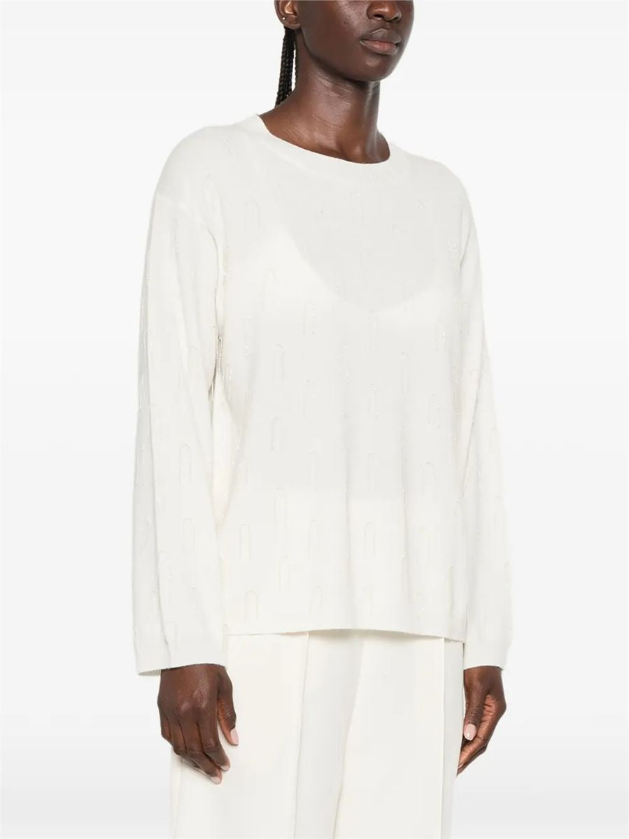Bead-embellished long-sleeve sweater-FABIANA FILIPPI-Verso