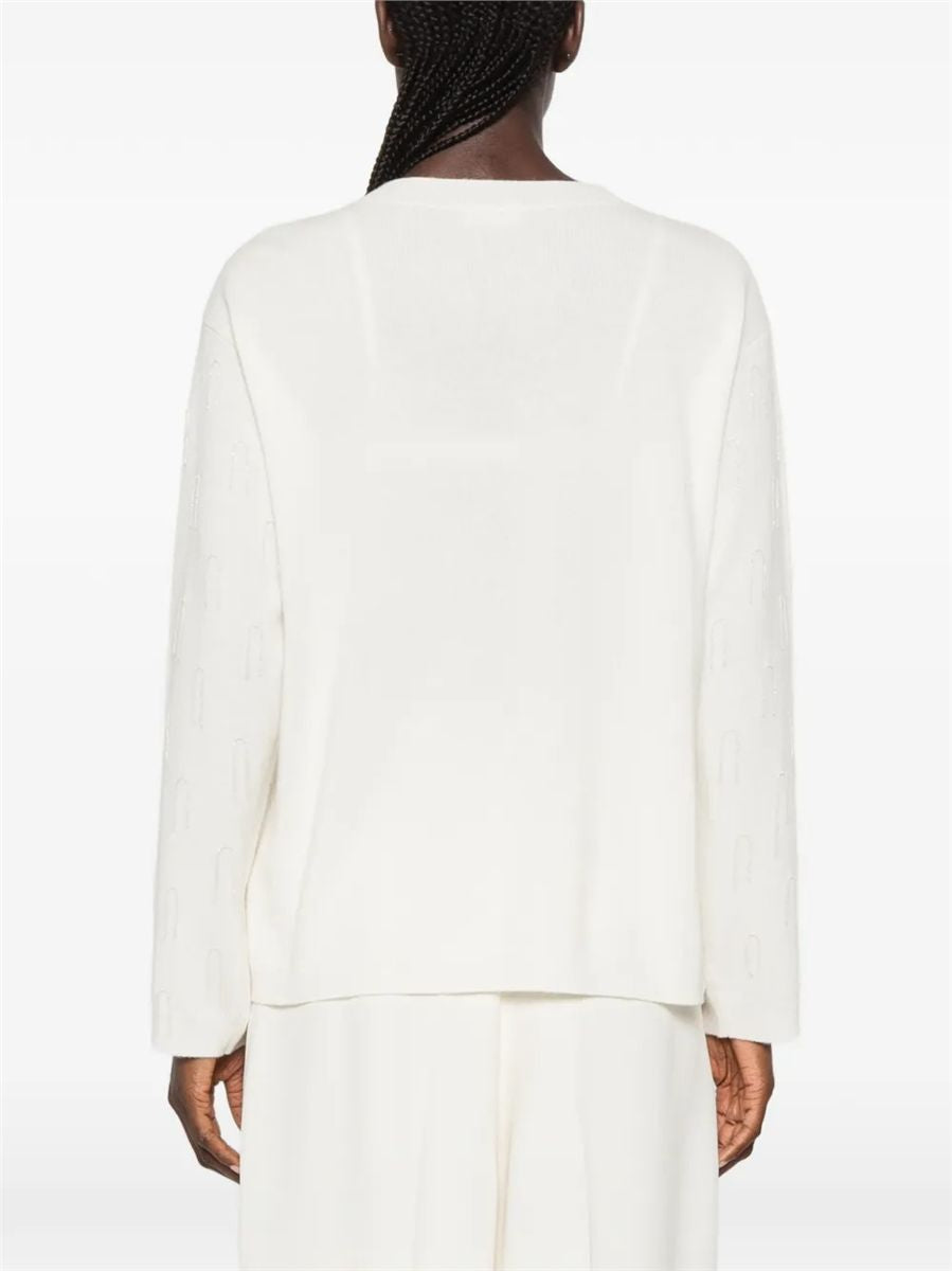 Bead-embellished long-sleeve sweater-FABIANA FILIPPI-Verso