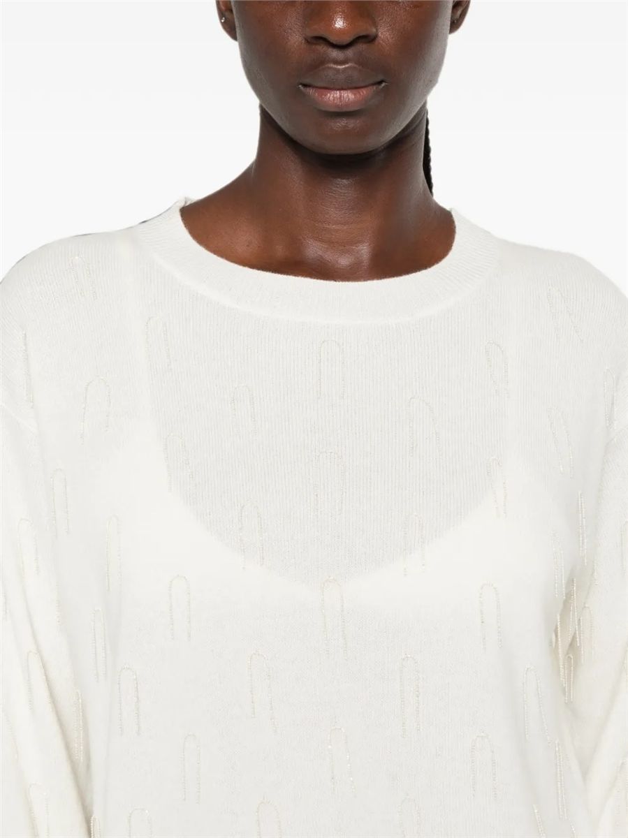 Bead-embellished long-sleeve sweater-FABIANA FILIPPI-Verso