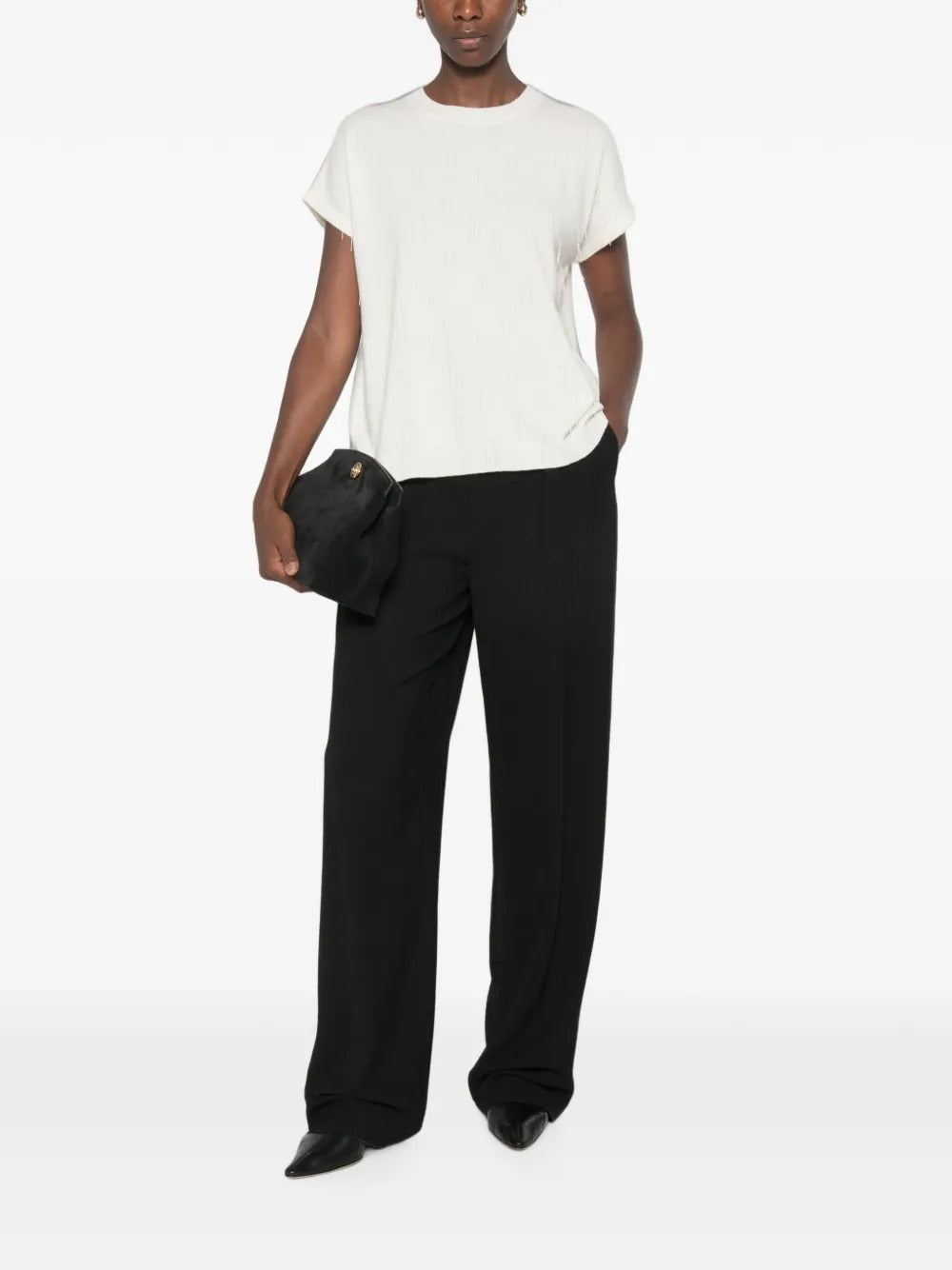 Bead-Embellished Short-Sleeve Sweater-FABIANA FILIPPI-Verso