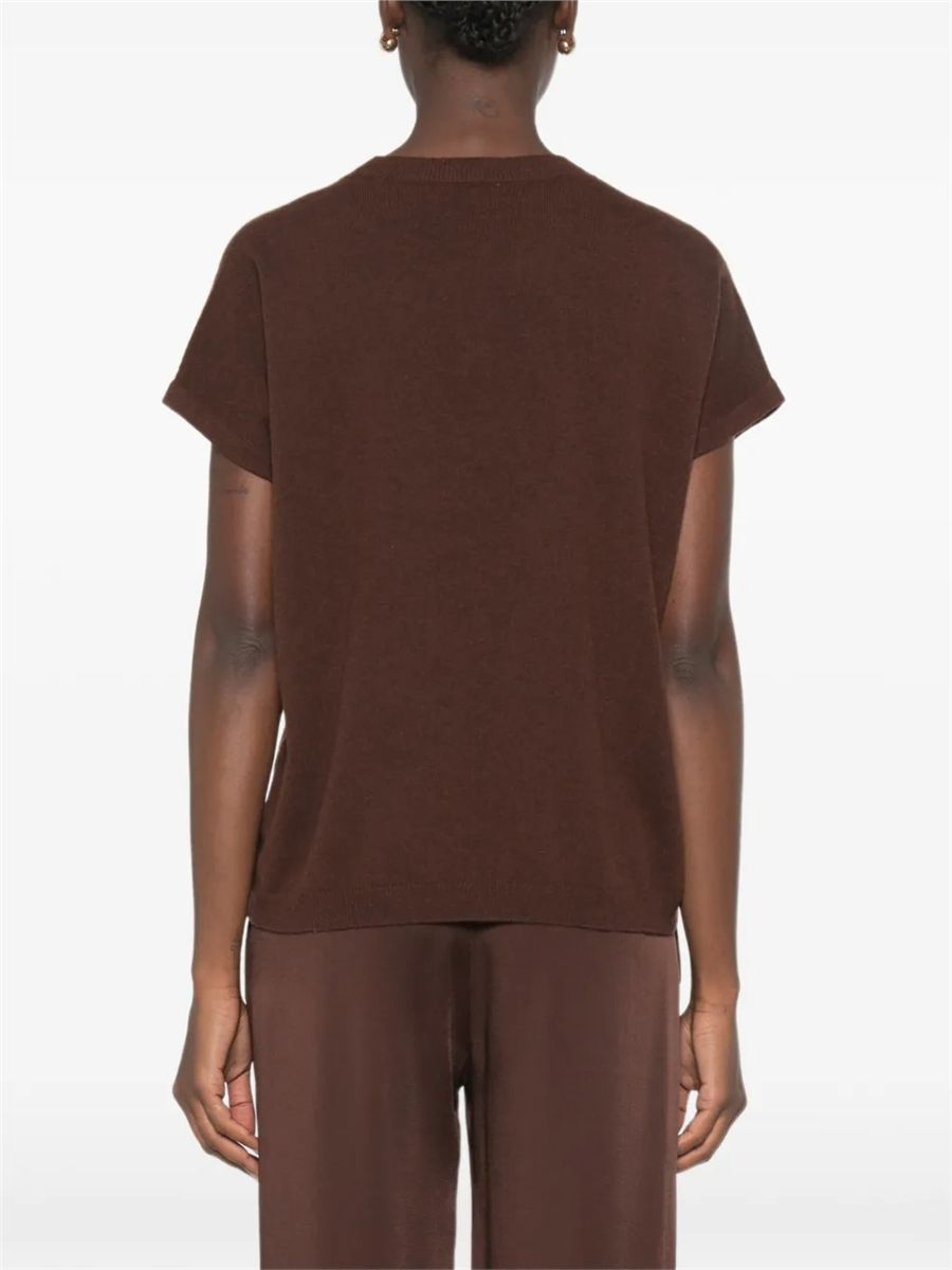 Bead-embellished short-sleeve sweater-FABIANA FILIPPI-Verso