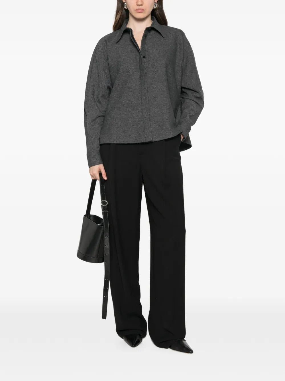 Bead-trim long-sleeve shirt-FABIANA FILIPPI-Verso