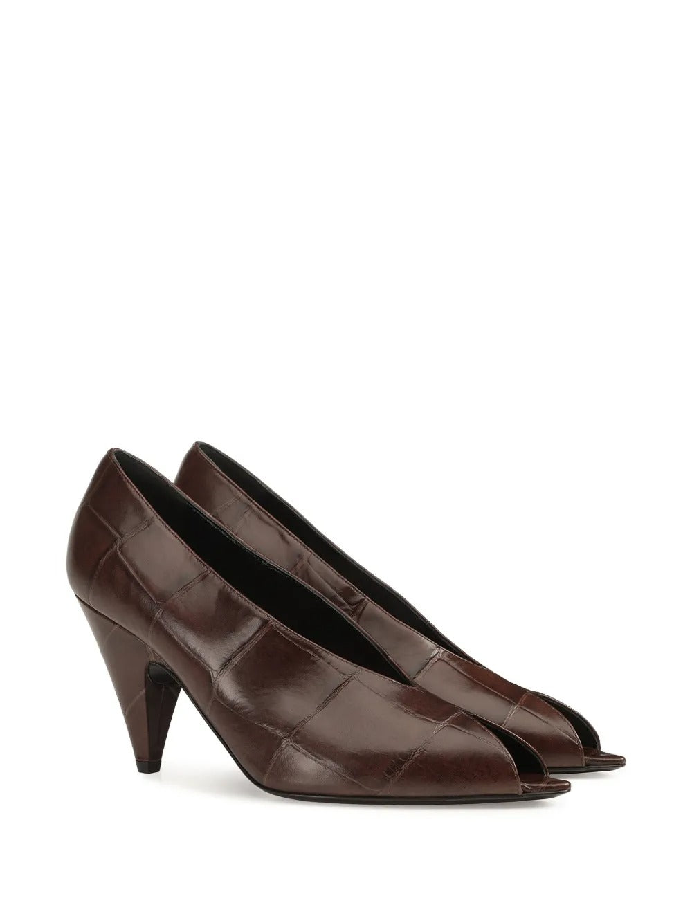 sergio rossi 本物クロコ　ハイヒール Sergio Rossi Beak Croc-Effect Pumps | Verso