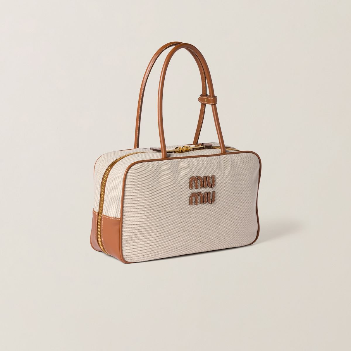 BEAU CANVAS AND LEATHER BAG-MIU MIU-Verso