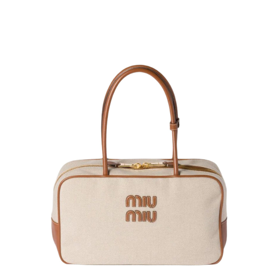 BEAU CANVAS AND LEATHER BAG-MIU MIU-Verso
