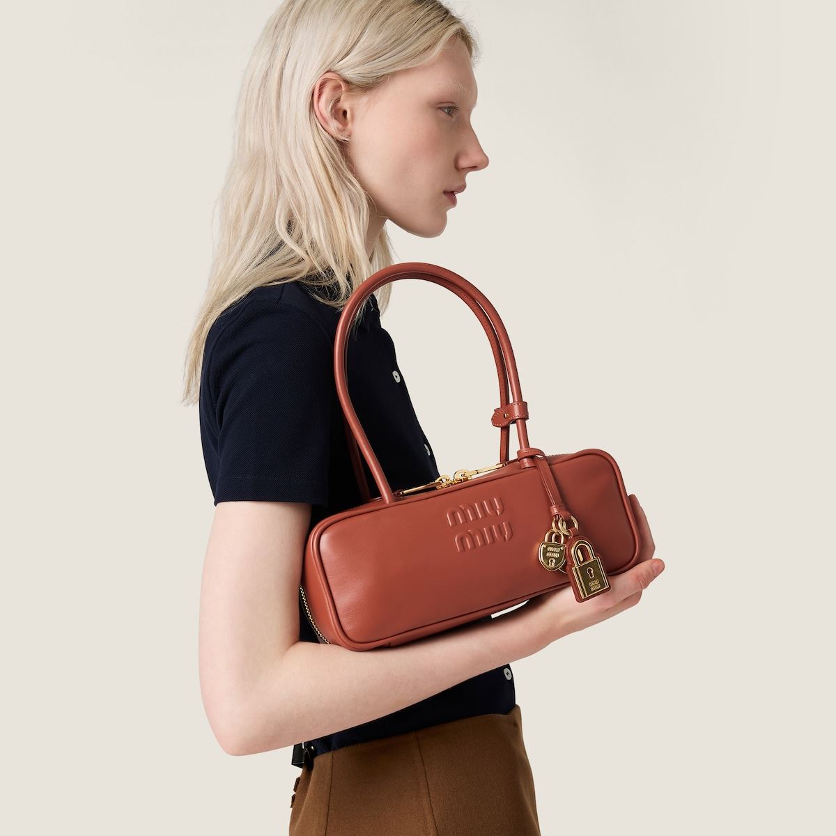 beau leather bag-MIU MIU-Verso