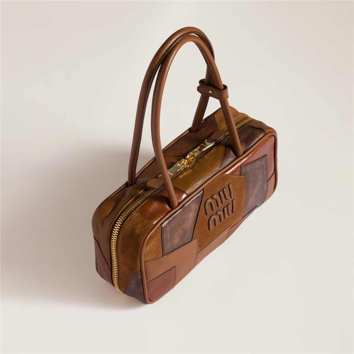 Beau leather patchwork bag-MIU MIU-Verso