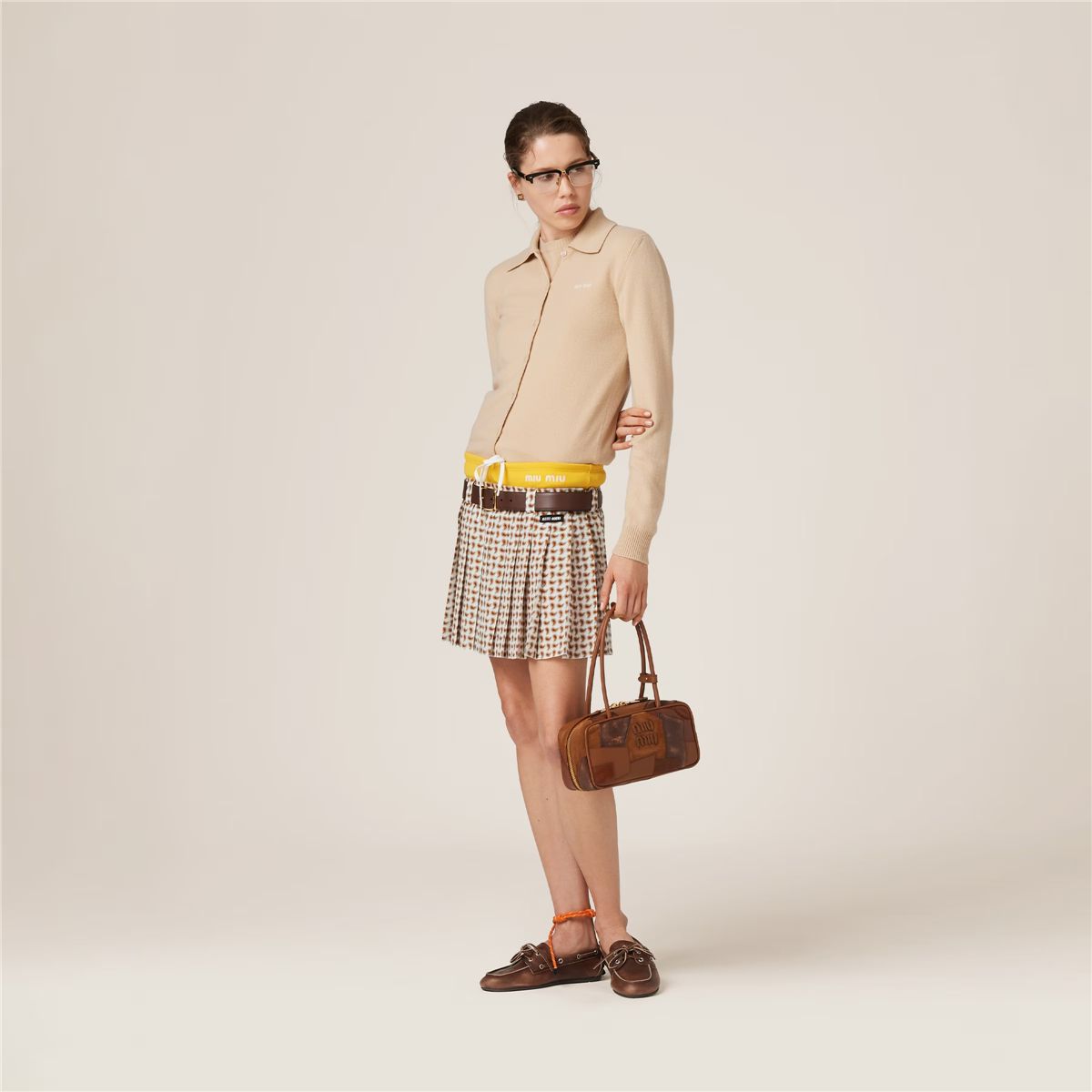 Beau leather patchwork bag-MIU MIU-Verso