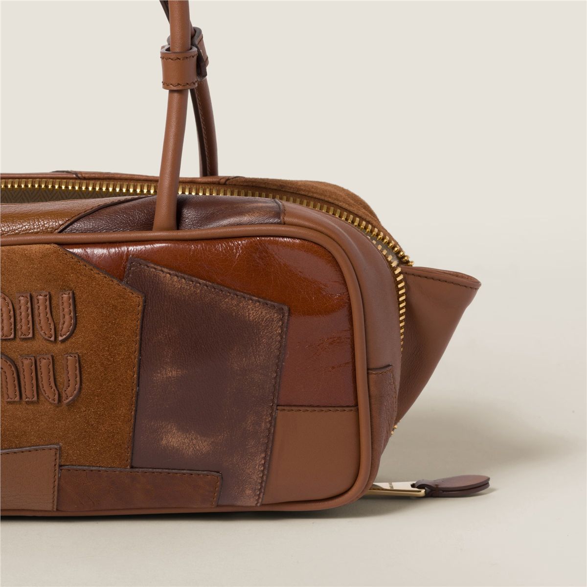 Beau leather patchwork bag-MIU MIU-Verso