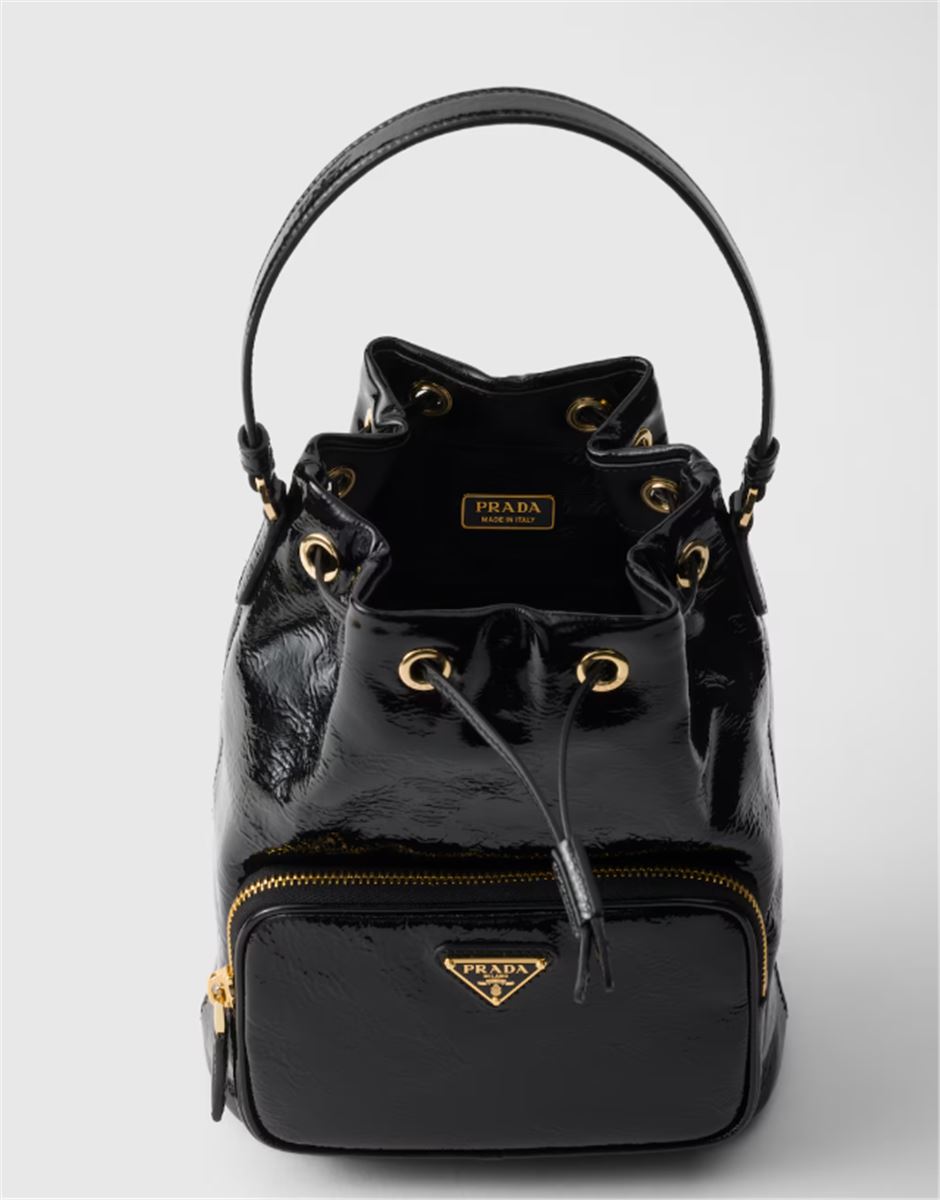 DUET NAPLAK PATENT LEATHER BUCKET BAG -  PRADA -  Verso