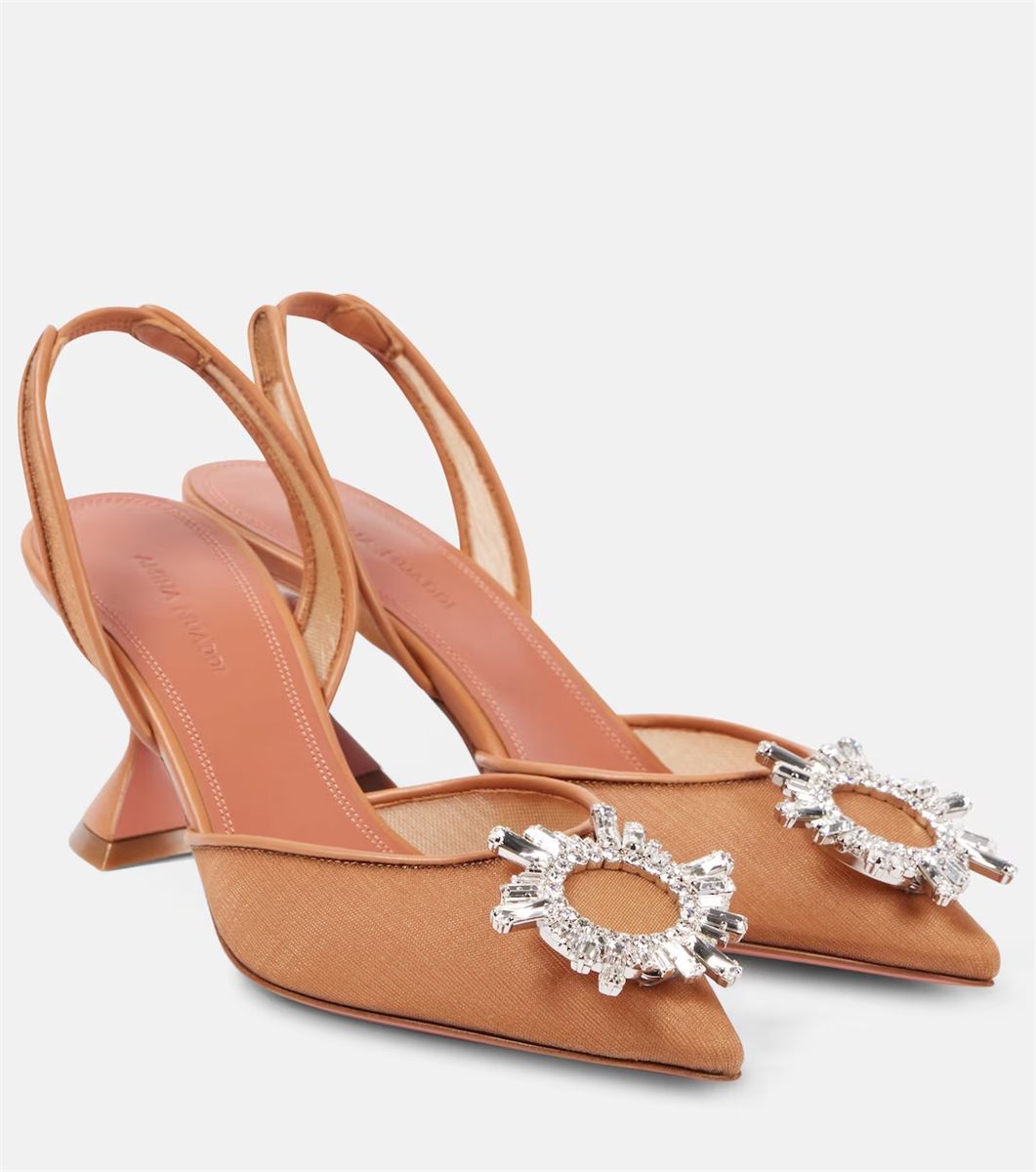 Begum 70 embellished mesh slingback pumps-AMINA MUADDI-Verso