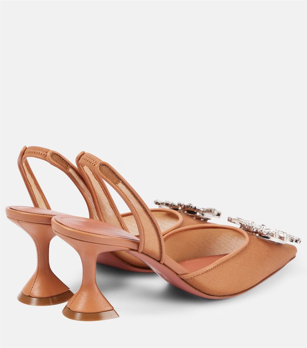 Begum 70 embellished mesh slingback pumps-AMINA MUADDI-Verso