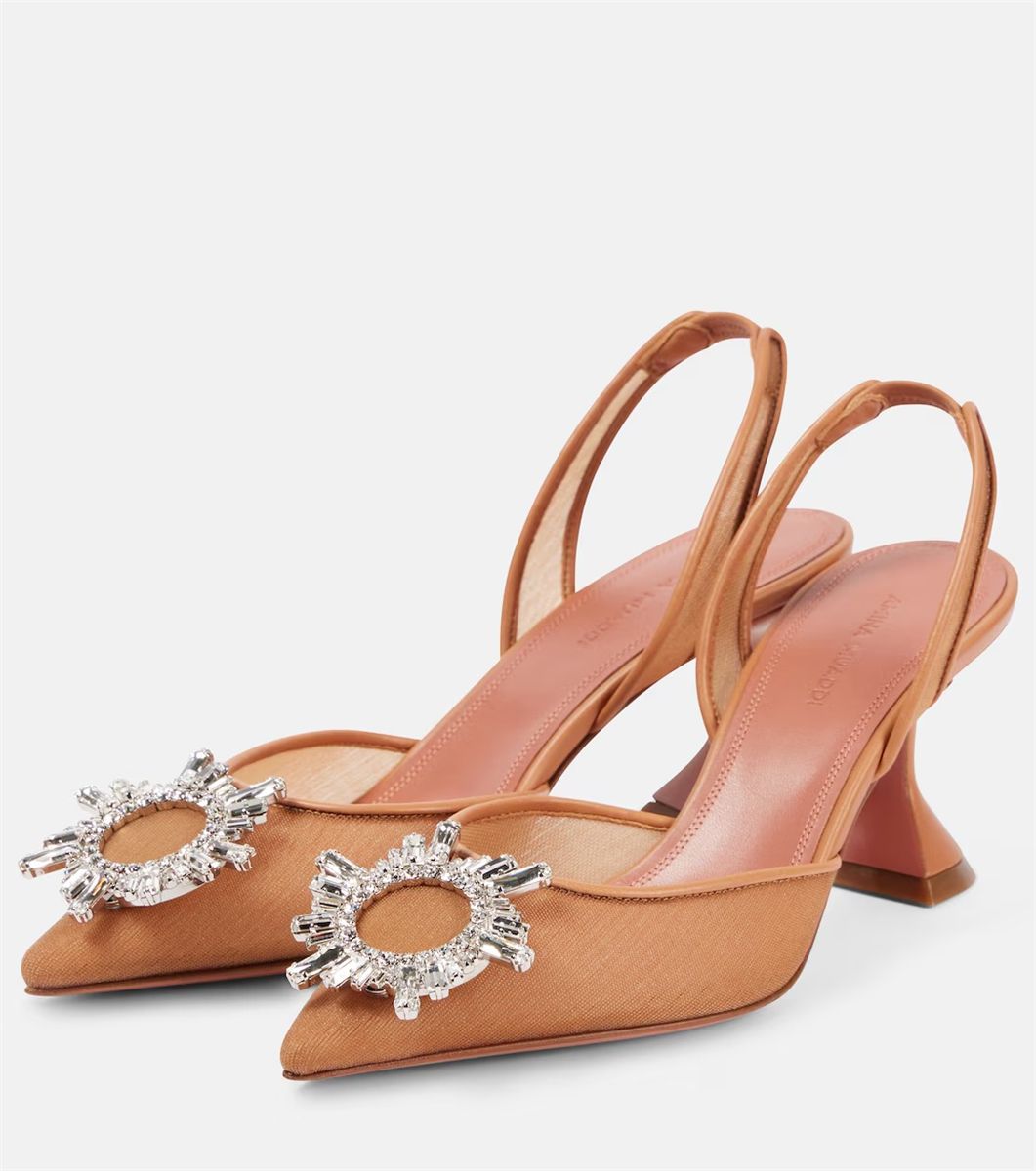 Begum 70 embellished mesh slingback pumps-AMINA MUADDI-Verso