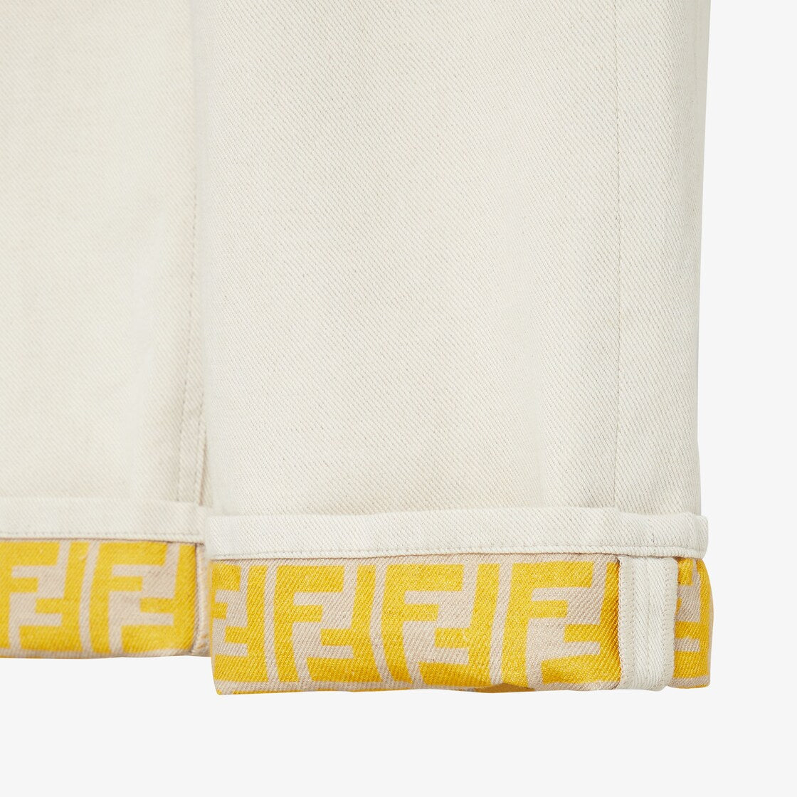 Beige denim trousers-FENDI-Verso