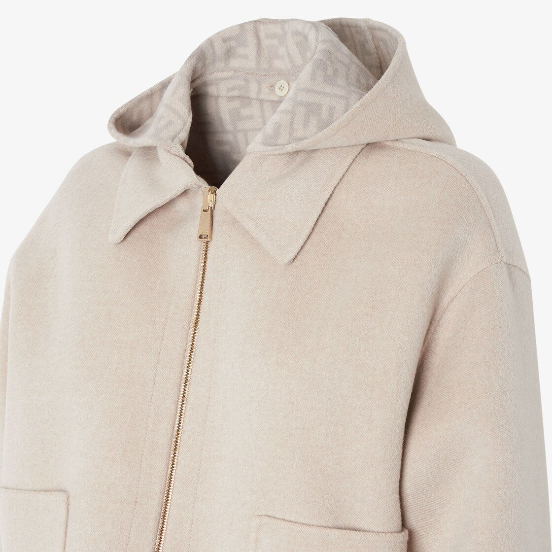 Beige Double-sided Wool Jacket-FENDI-Verso