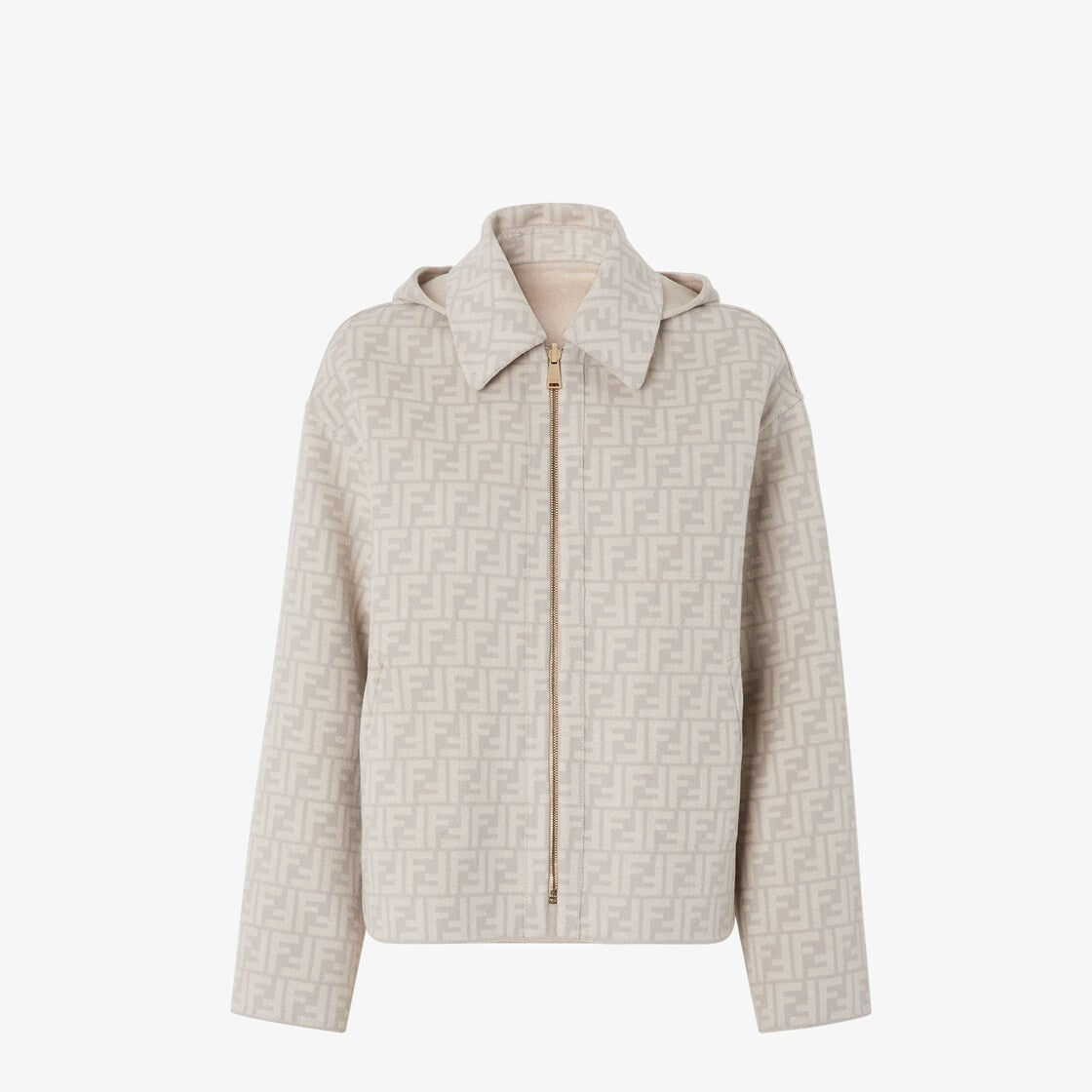 Beige Double-sided Wool Jacket-FENDI-Verso