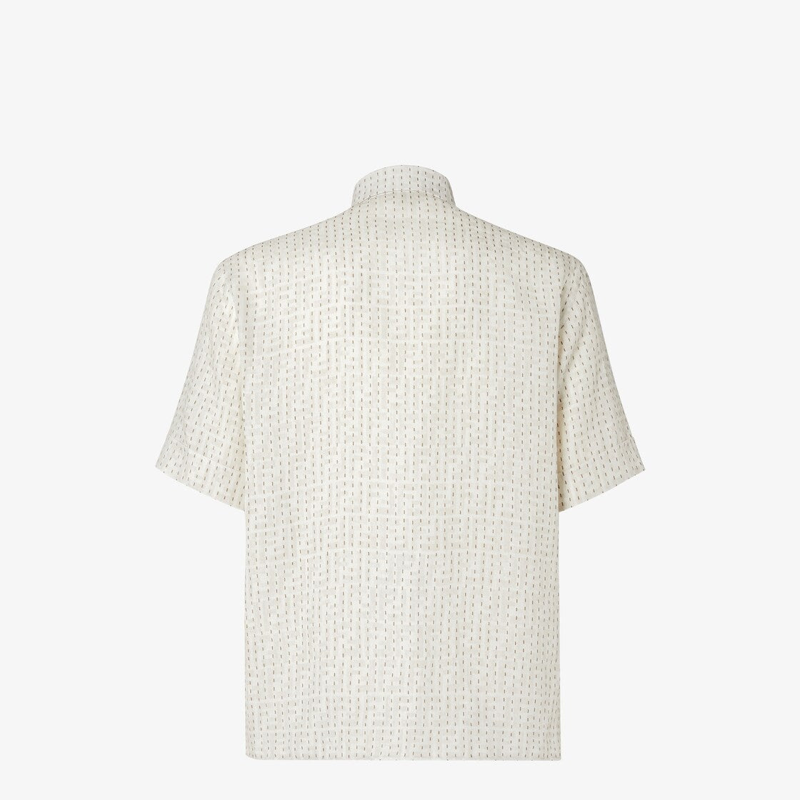 Beige ff linen shirt with topstitching-FENDI-Verso