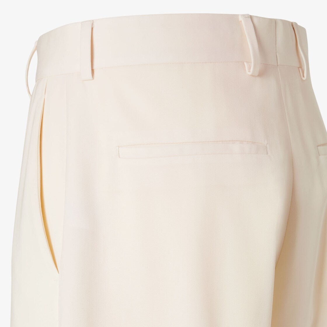Beige wool gabardine pants-FENDI-Verso