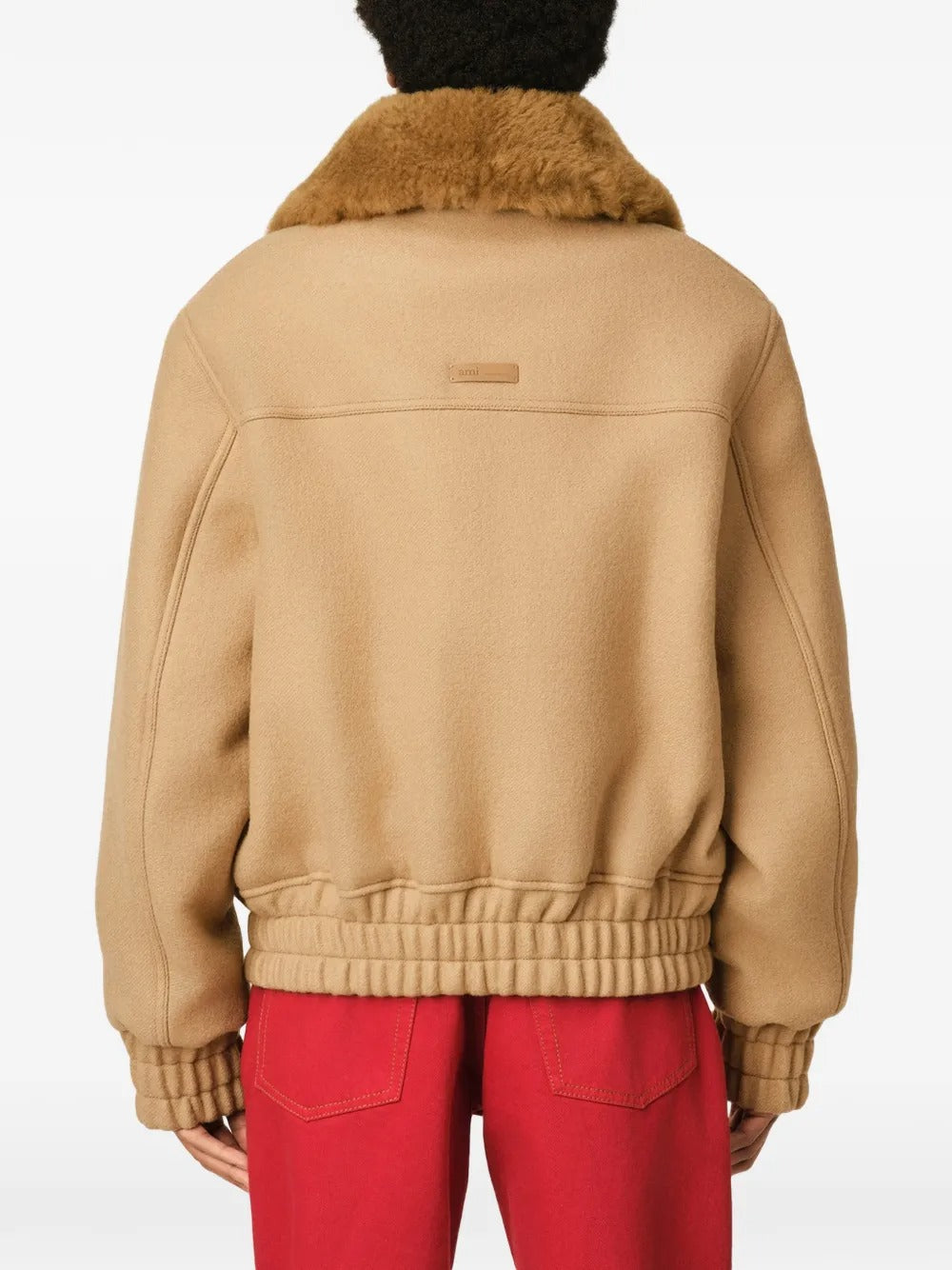 Beige Wool Padded Jacket-AMI-Verso