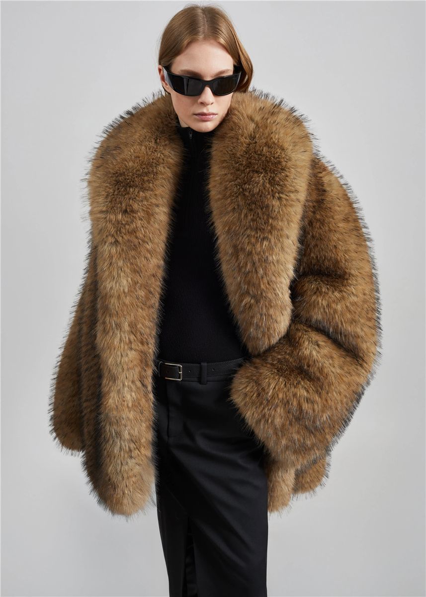 Belle faux fur short coat-THE FRANKIE SHOP-Verso