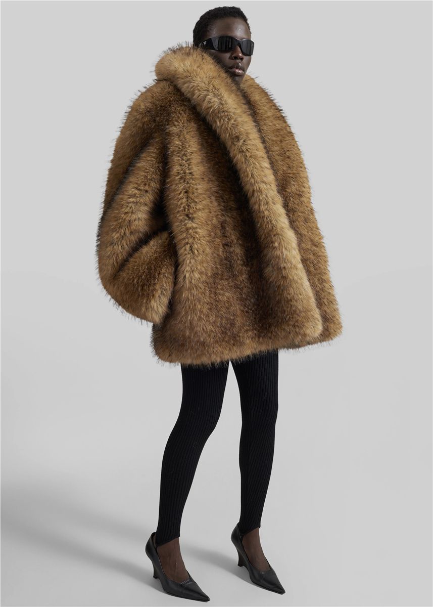 Belle faux fur short coat-THE FRANKIE SHOP-Verso