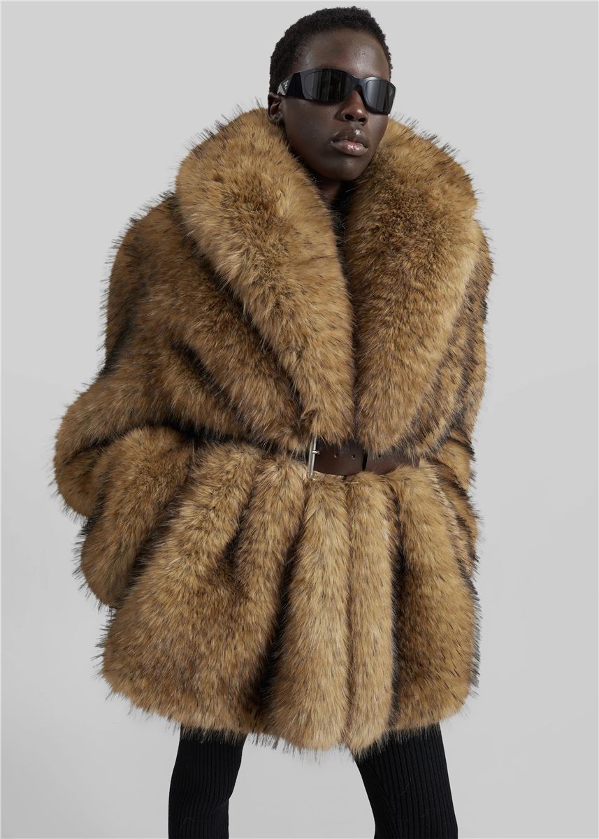 Belle faux fur short coat-THE FRANKIE SHOP-Verso