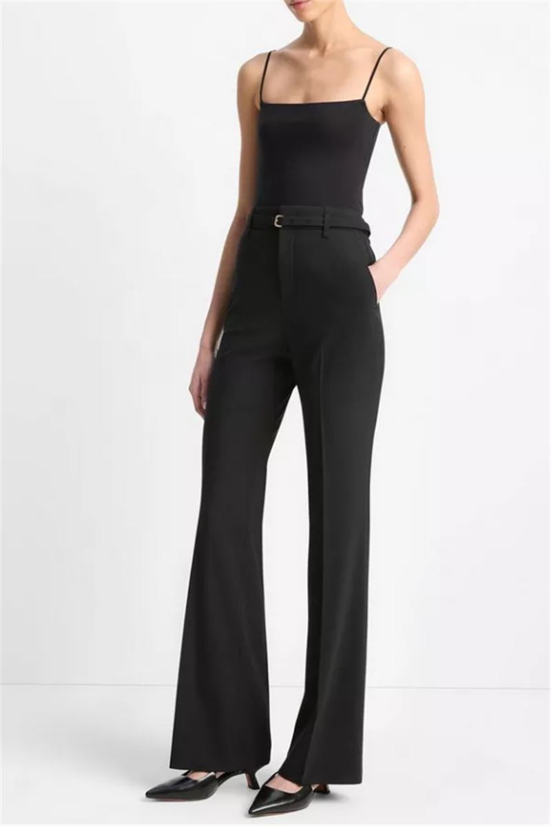 BELTED HIGH-WAIST SLIM FLARE TROUSER-VINCE-Verso
