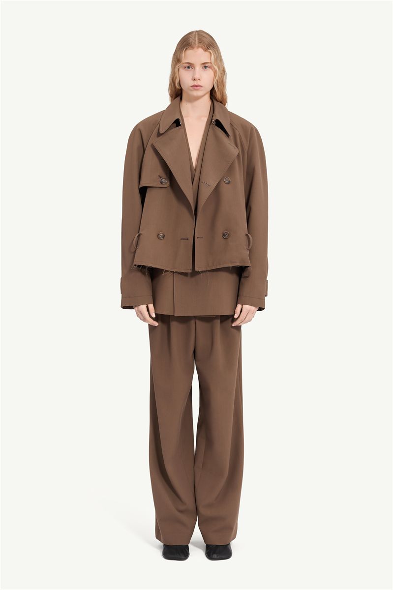 Belted wool blend jacket-MM6-Verso