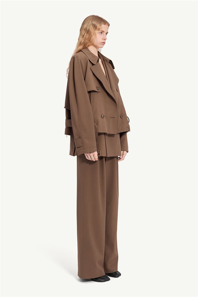 Belted wool blend jacket-MM6-Verso