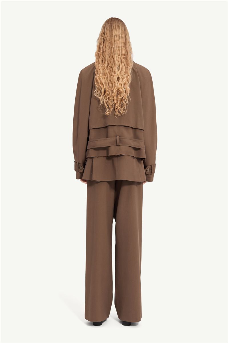 Belted wool blend jacket-MM6-Verso