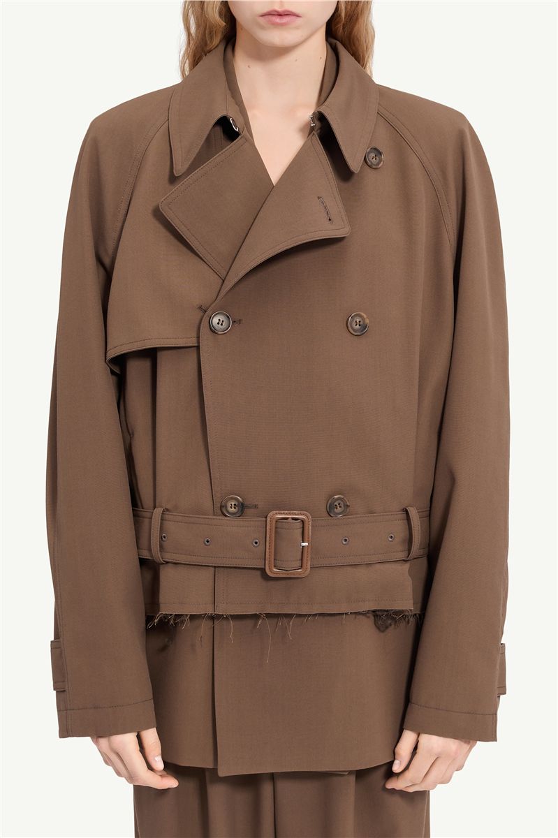 Belted wool blend jacket-MM6-Verso