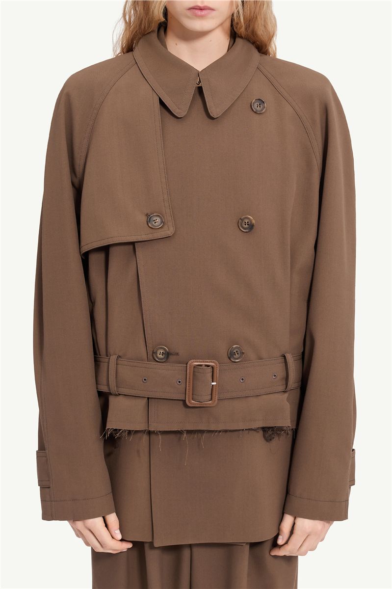 Belted wool blend jacket-MM6-Verso
