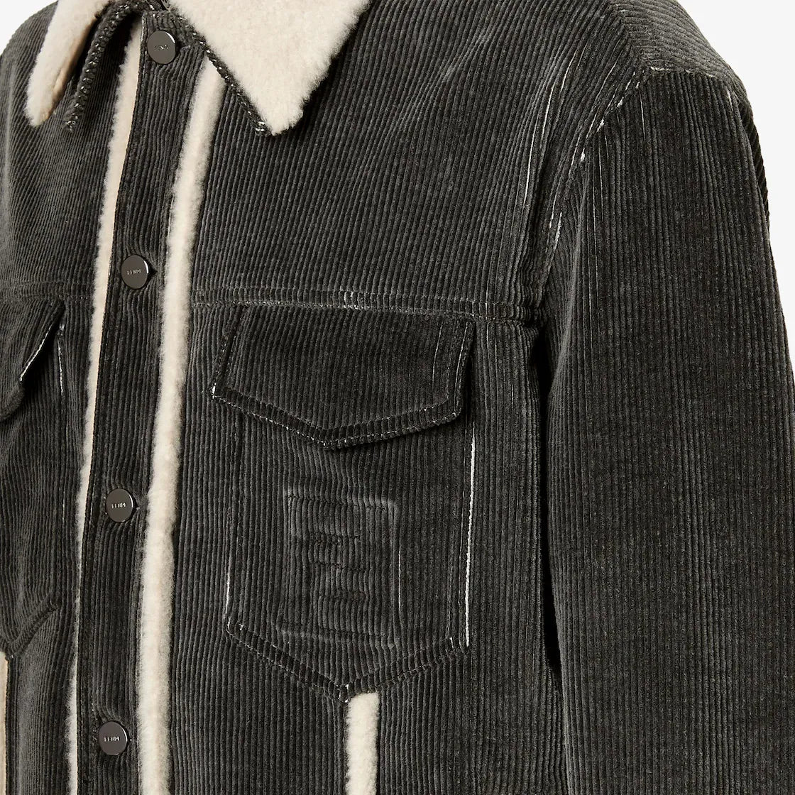 Black Corduroy Blouson-FENDI-Verso