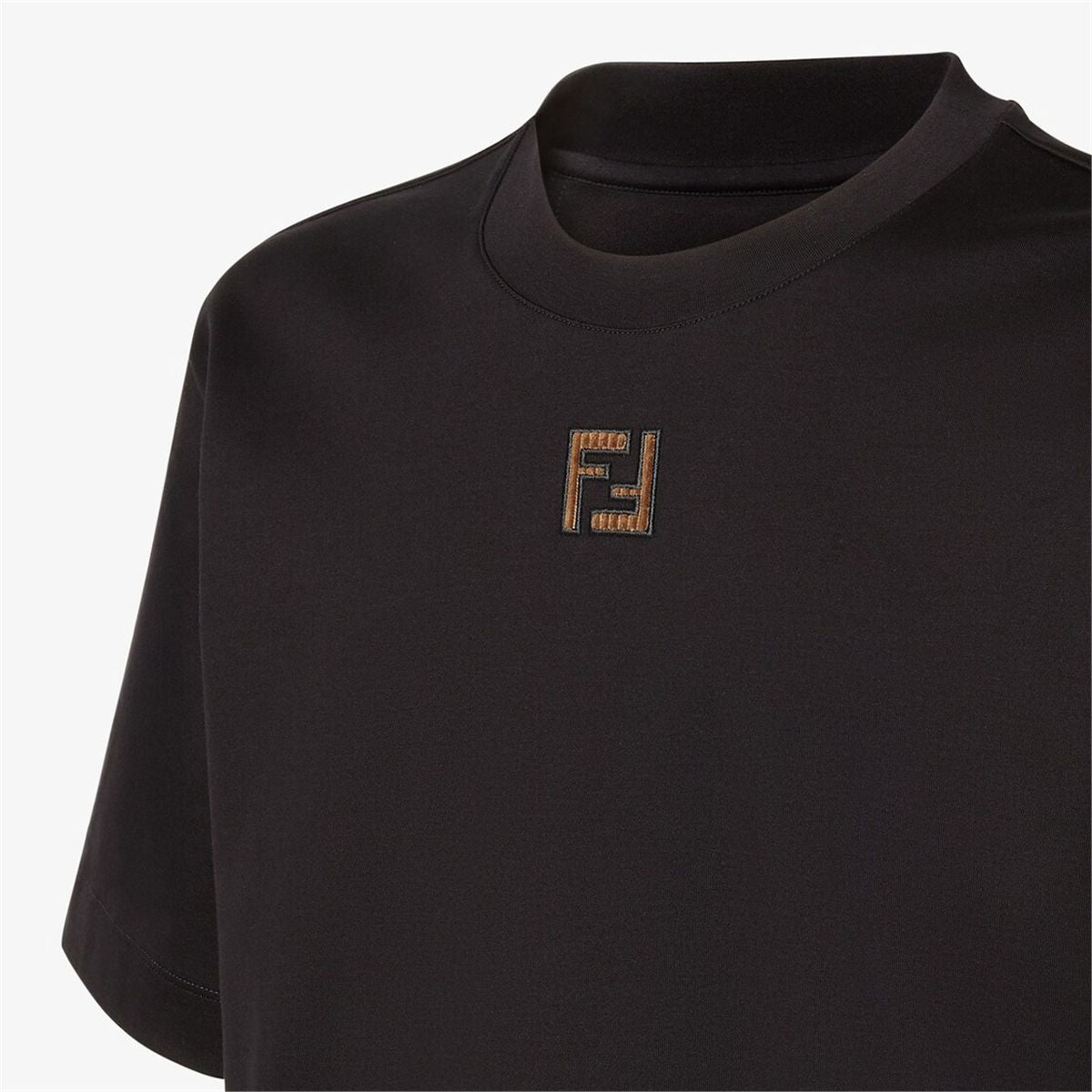Black cotton t-shirt-FENDI-Verso