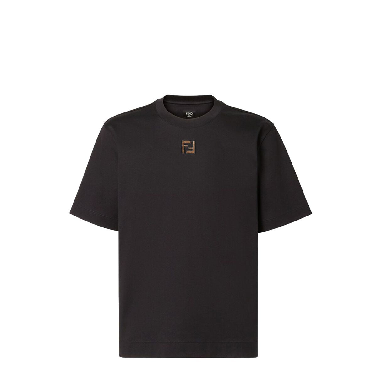 Black cotton t-shirt-FENDI-Verso