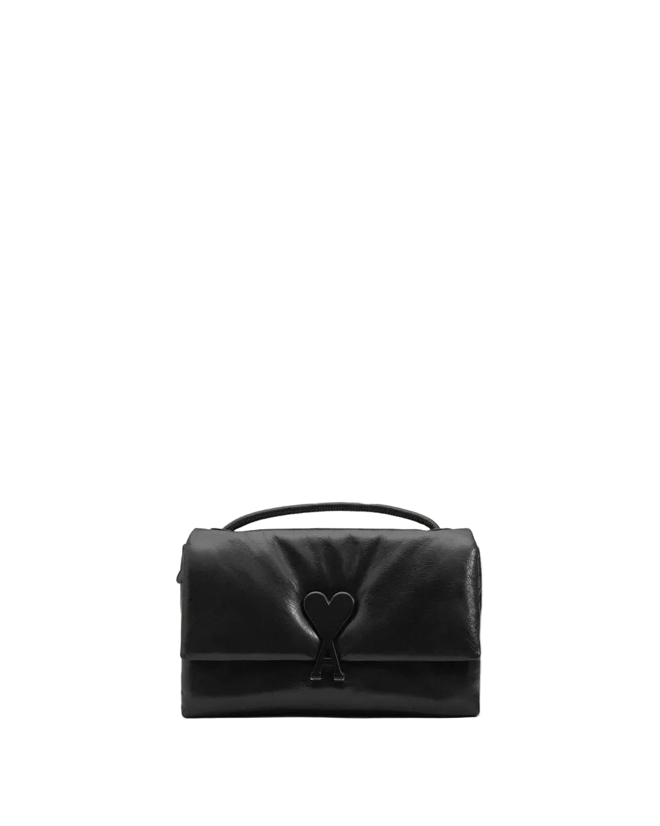 Black cowhide leather voulez-vous bag-AMI-309756-TU-Verso