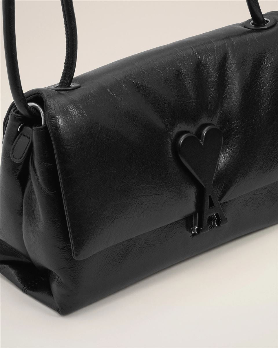 Black cowhide leather voulez-vous bag-AMI-Verso