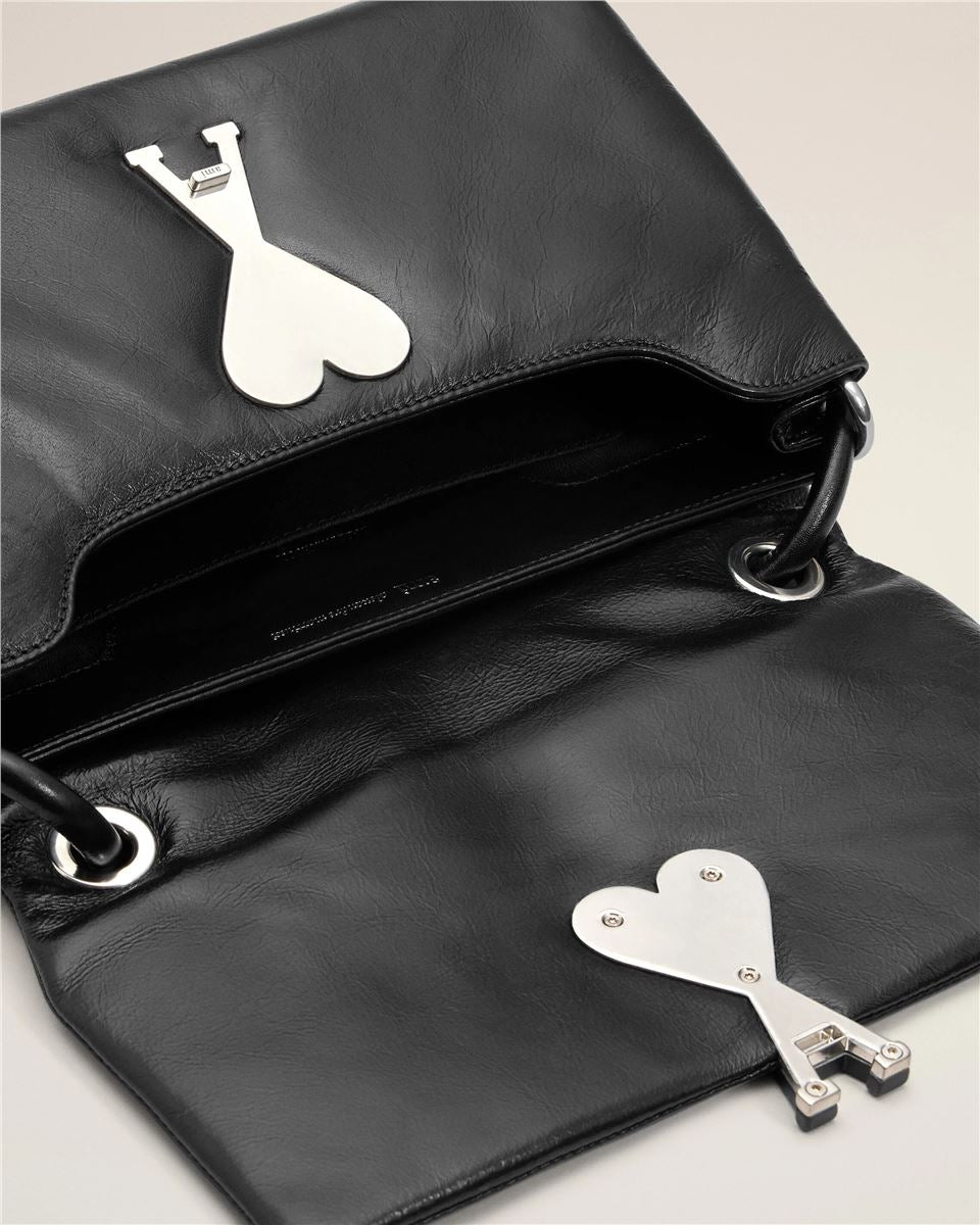 Black cowhide leather voulez-vous bag-AMI-Verso
