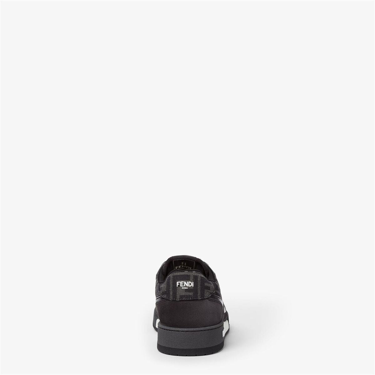 Black ff jacquard and grey suede low-tops-FENDI-Verso