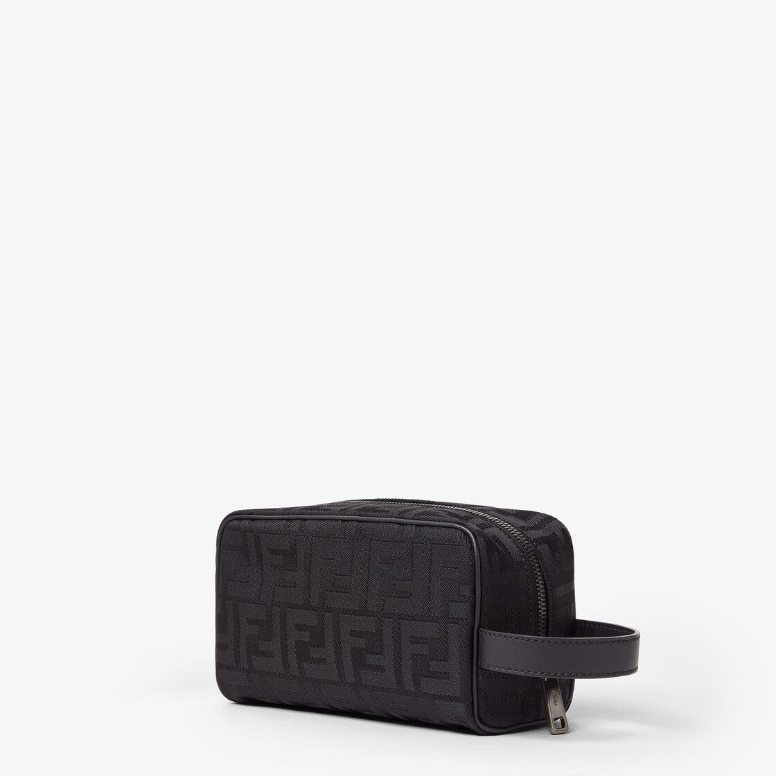 Black leather and black ff nylon toiletry case-FENDI-Verso