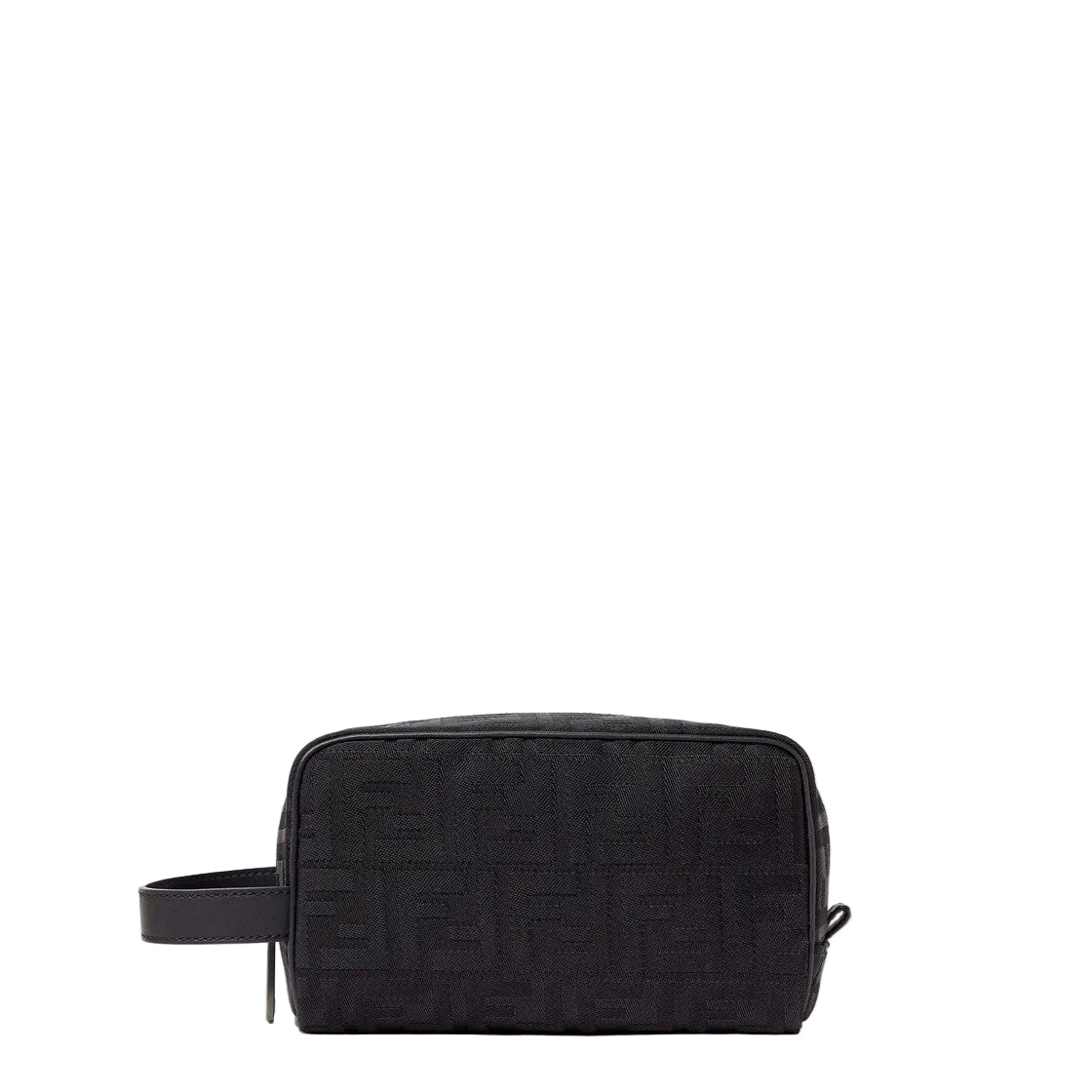 Black leather and black ff nylon toiletry case-FENDI-Verso