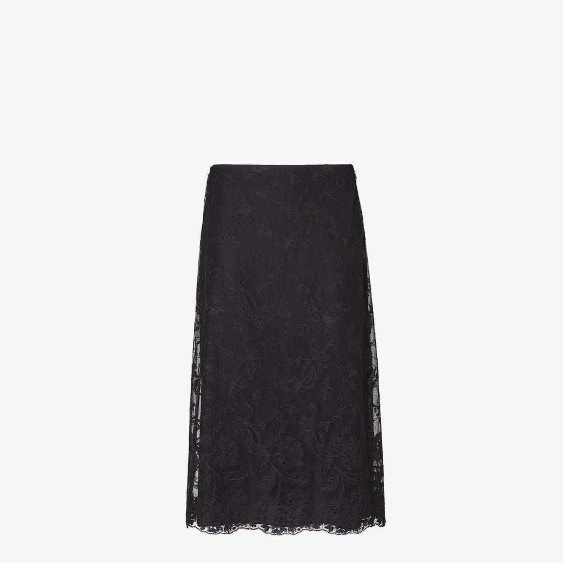 Black peonia lace skirt-FENDI-Verso