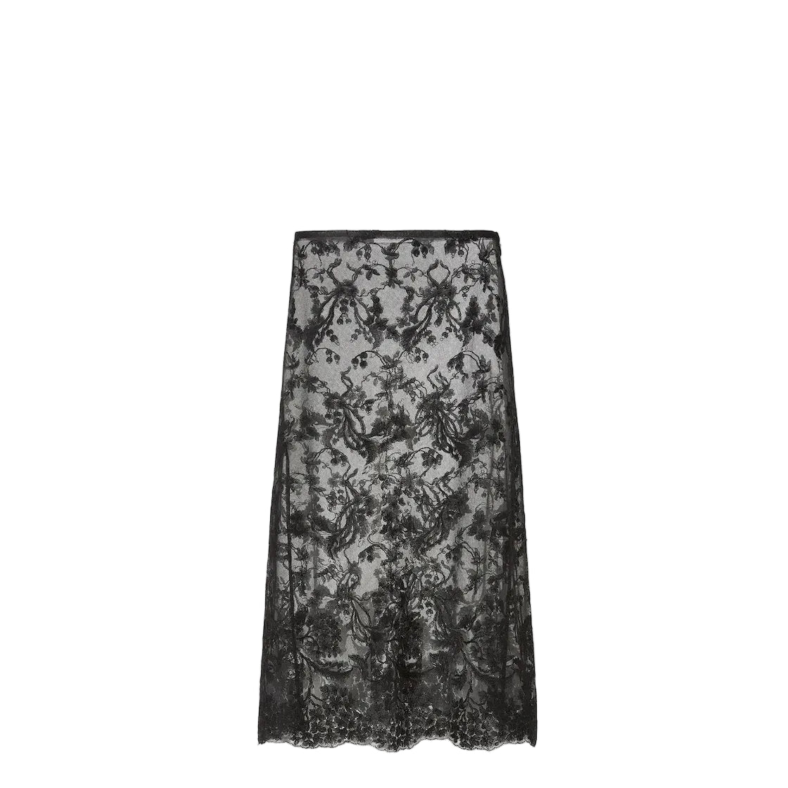 Black peonia lace skirt-FENDI-312240-40-Verso