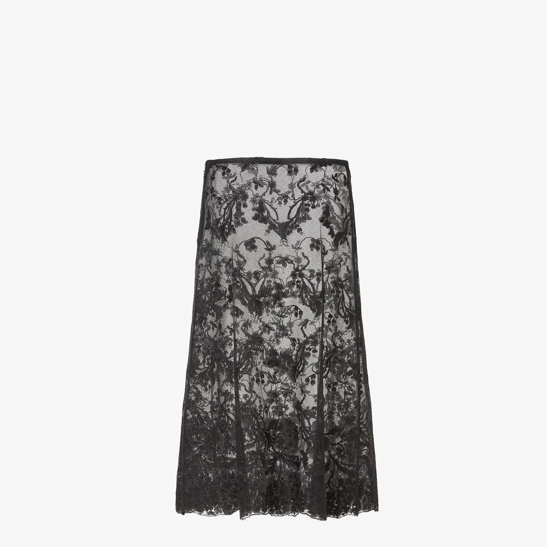 Black peonia lace skirt-FENDI-Verso
