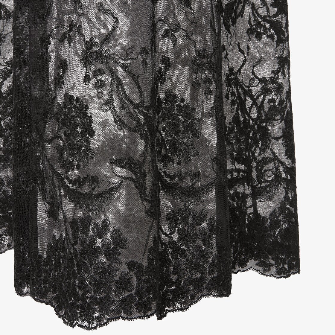 Black peonia lace skirt-FENDI-Verso