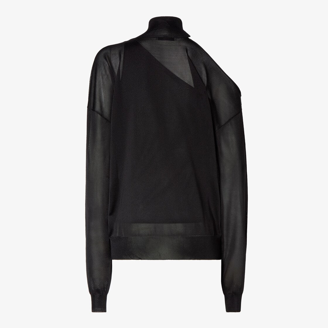Black silk organza jumper-FENDI-Verso