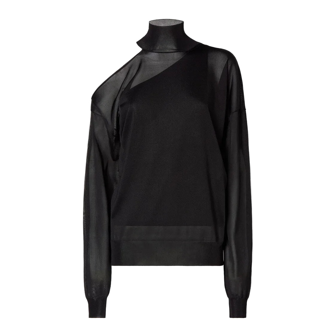 Black silk organza jumper-FENDI-312235-40-Verso