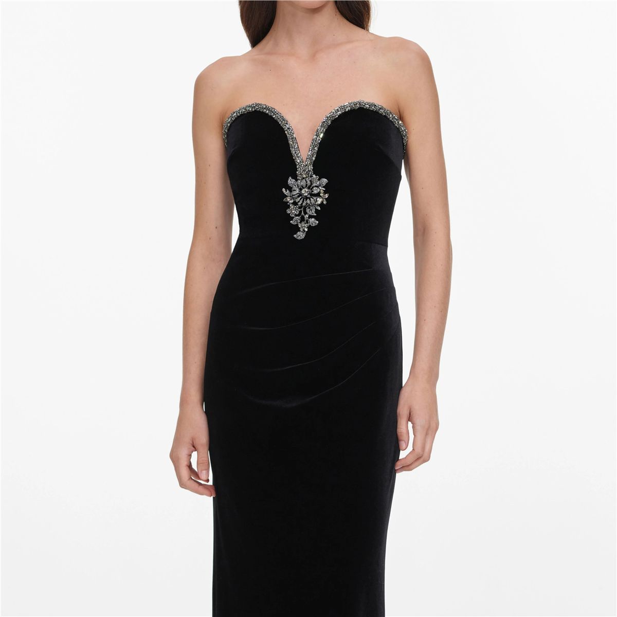 Black velvet maxi dress-SELF-PORTRAIT-Verso