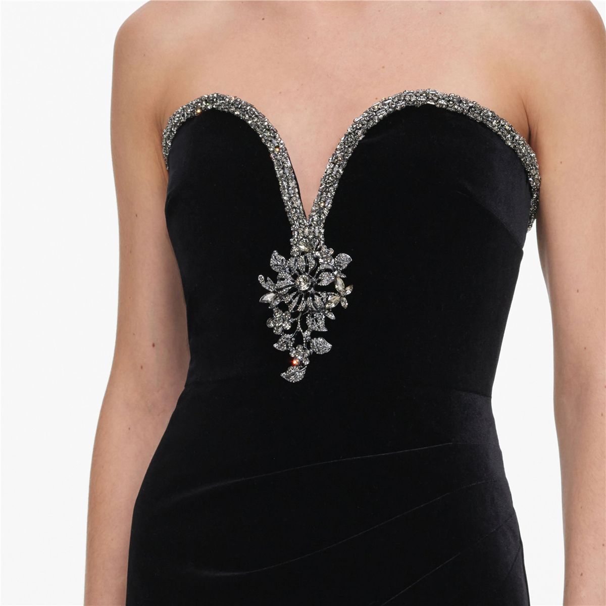 Black velvet maxi dress-SELF-PORTRAIT-Verso
