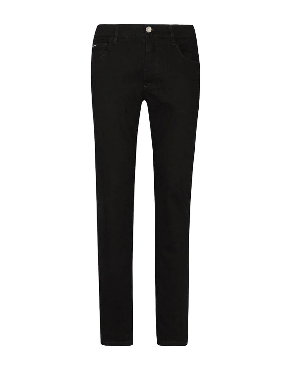 Black wash slim-fit stretch jeans-DOLCE & GABBANA-Verso